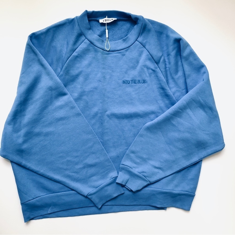 Edited Blue Crew neck Sweatshirt 100% Cotton - M